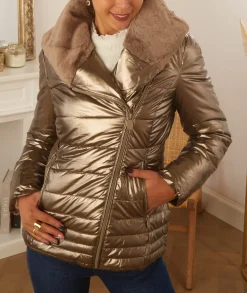 Manteaux|Doudounes>La boutique de Lilie DOUDOUNE COURTE SABINE Champagne