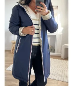 Manteaux|Doudounes>La boutique de Lilie DOUDOUNE REVERSIBLE YUNA Marine