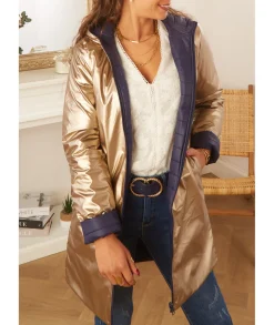 Manteaux|Doudounes>La boutique de Lilie DOUDOUNE REVERSIBLE ZOLA Marine