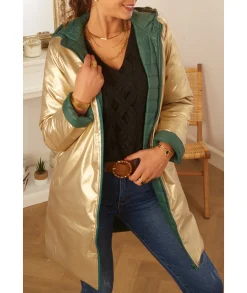 Manteaux|Doudounes>La boutique de Lilie DOUDOUNE REVERSIBLE ZOLA Vert