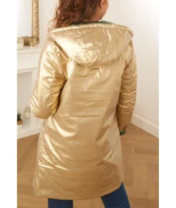 Manteaux|Doudounes>La boutique de Lilie DOUDOUNE REVERSIBLE ZOLA Vert