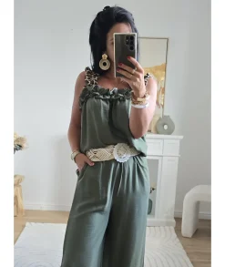 Tops / Blouses|Jeans / Pantalons>La boutique de Lilie ENSEMBLE CANDICE Kaki