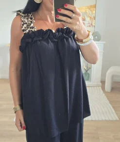 Tops / Blouses|Jeans / Pantalons>La boutique de Lilie ENSEMBLE CANDICE Noir