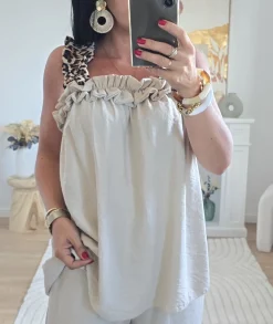 Tops / Blouses|Jeans / Pantalons>La boutique de Lilie ENSEMBLE CANDICE Beige