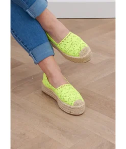 Sandales & Espadrilles>La boutique de Lilie ESPADRILLES COMPENSEES ILONA Jaunefluo