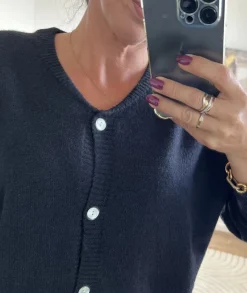 Pulls / Gilets>La boutique de Lilie GILET AGNES Noir