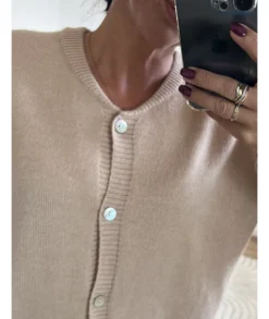 Pulls / Gilets>La boutique de Lilie GILET AGNES Beige