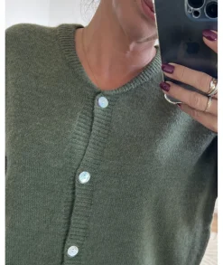 Pulls / Gilets>La boutique de Lilie GILET AGNES Kaki