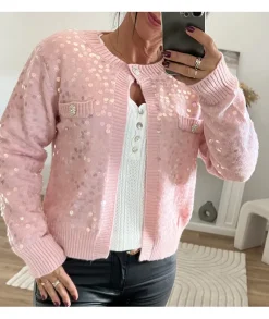 Pulls / Gilets>La boutique de Lilie GILET ALBERTINE Rose