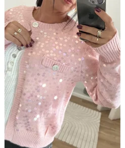 Pulls / Gilets>La boutique de Lilie GILET ALBERTINE Rose
