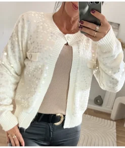 Pulls / Gilets>La boutique de Lilie GILET ALBERTINE Blanc