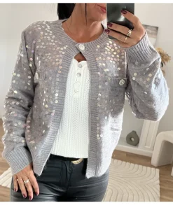 Pulls / Gilets>La boutique de Lilie GILET ALBERTINE Gris