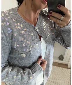 Pulls / Gilets>La boutique de Lilie GILET ALBERTINE Gris