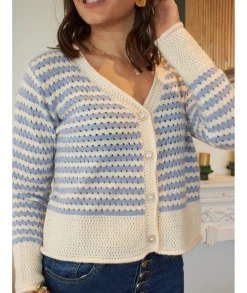 Pulls / Gilets>La boutique de Lilie GILET ALISSON Bleu