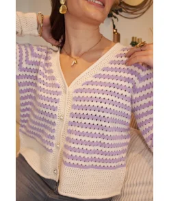 Pulls / Gilets>La boutique de Lilie GILET ALISSON Lilas