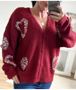Pulls / Gilets>La boutique de Lilie GILET ANASTACIA Bordeaux