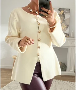 Pulls / Gilets>La boutique de Lilie GILET ANNE HELENE Blanc