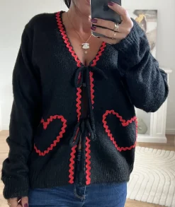 Pulls / Gilets>La boutique de Lilie GILET ASHLEY Noir