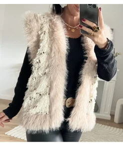 Pulls / Gilets>La boutique de Lilie GILET AUGUSTIN Beige