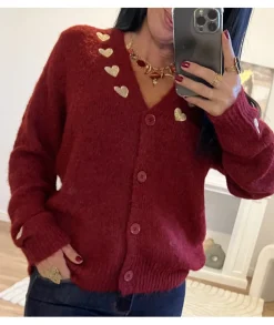 Pulls / Gilets>La boutique de Lilie GILET BECACINE Bordeaux