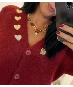 Pulls / Gilets>La boutique de Lilie GILET BECACINE Bordeaux