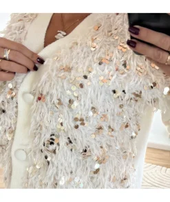 Pulls / Gilets>La boutique de Lilie GILET BERENICE Blanc