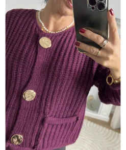 Pulls / Gilets>La boutique de Lilie GILET CAROLE II Violet