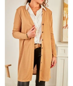 Pulls / Gilets>La boutique de Lilie GILET ESTEBANE Camel