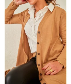 Pulls / Gilets>La boutique de Lilie GILET ESTEBANE Camel