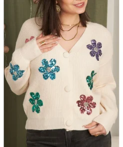 Pulls / Gilets>La boutique de Lilie GILET ESTELLE Beige