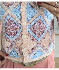Pulls / Gilets>La boutique de Lilie GILET EVA Saumon