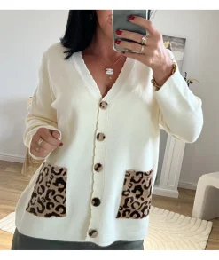 Pulls / Gilets>La boutique de Lilie GILET JANEL Beige