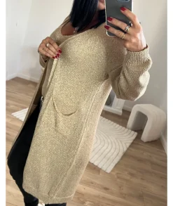 Pulls / Gilets>La boutique de Lilie GILET JULIVINA Dore
