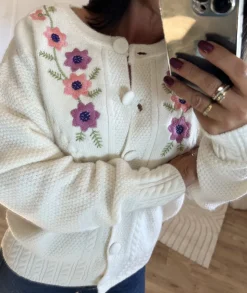 Pulls / Gilets>La boutique de Lilie GILET JUSTINE Beige