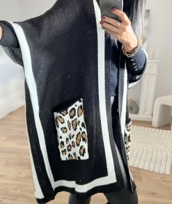 Pulls / Gilets>La boutique de Lilie GILET LUNA Noir
