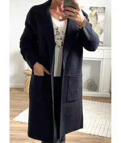 Pulls / Gilets>La boutique de Lilie GILET MANTEAU CHARLOTTE Noir