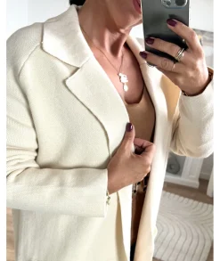 Pulls / Gilets>La boutique de Lilie GILET MANTEAU CHARLOTTE Beige