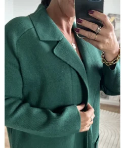 Pulls / Gilets>La boutique de Lilie GILET MANTEAU CHARLOTTE Vertsapin