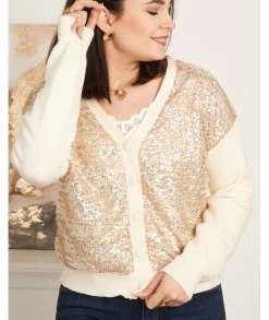 Pulls / Gilets>La boutique de Lilie GILET NAYA Dore