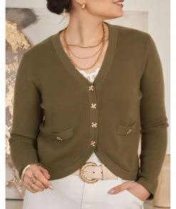 Pulls / Gilets>La boutique de Lilie GILET NOUMEA Kaki