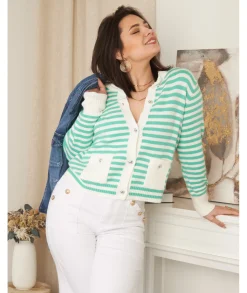 Pulls / Gilets>La boutique de Lilie GILET ODILE Vert