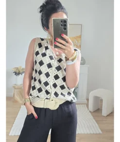 Pulls / Gilets>La boutique de Lilie GILET PETRA Beige