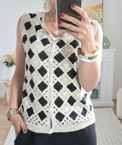 Pulls / Gilets>La boutique de Lilie GILET PETRA Beige