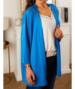 Pulls / Gilets>La boutique de Lilie GILET RUBYA Bleuelectrique