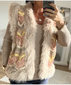 Pulls / Gilets>La boutique de Lilie GILET VICTOR Beige