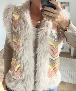 Pulls / Gilets>La boutique de Lilie GILET VICTOR Beige