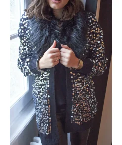Pulls / Gilets>La boutique de Lilie GILET XABINA Noir