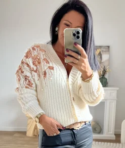 Pulls / Gilets>La boutique de Lilie GILET ZINEDINE Beige
