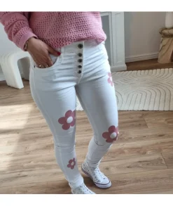 Jeans / Pantalons>La boutique de Lilie JEANS ADRIANA Blanc