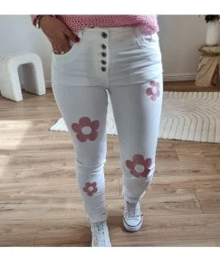 Jeans / Pantalons>La boutique de Lilie JEANS ADRIANA Blanc